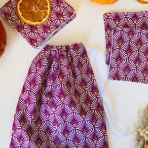 Pochette Eventails prune